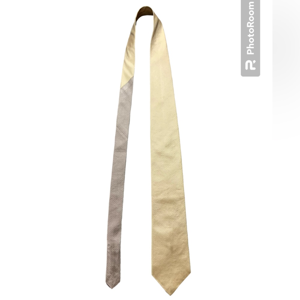 Tommy Hilfiger Mens Two Tone Silk Tie Tan‎ Beige Made in USA